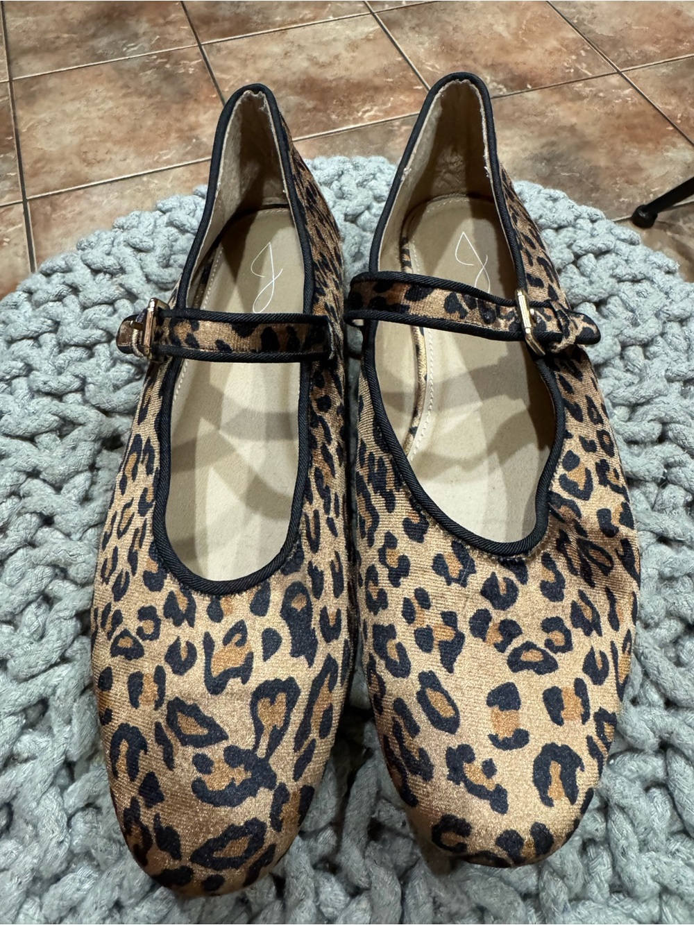 Joie Animal Print Mary Jane Flats Size 9.5